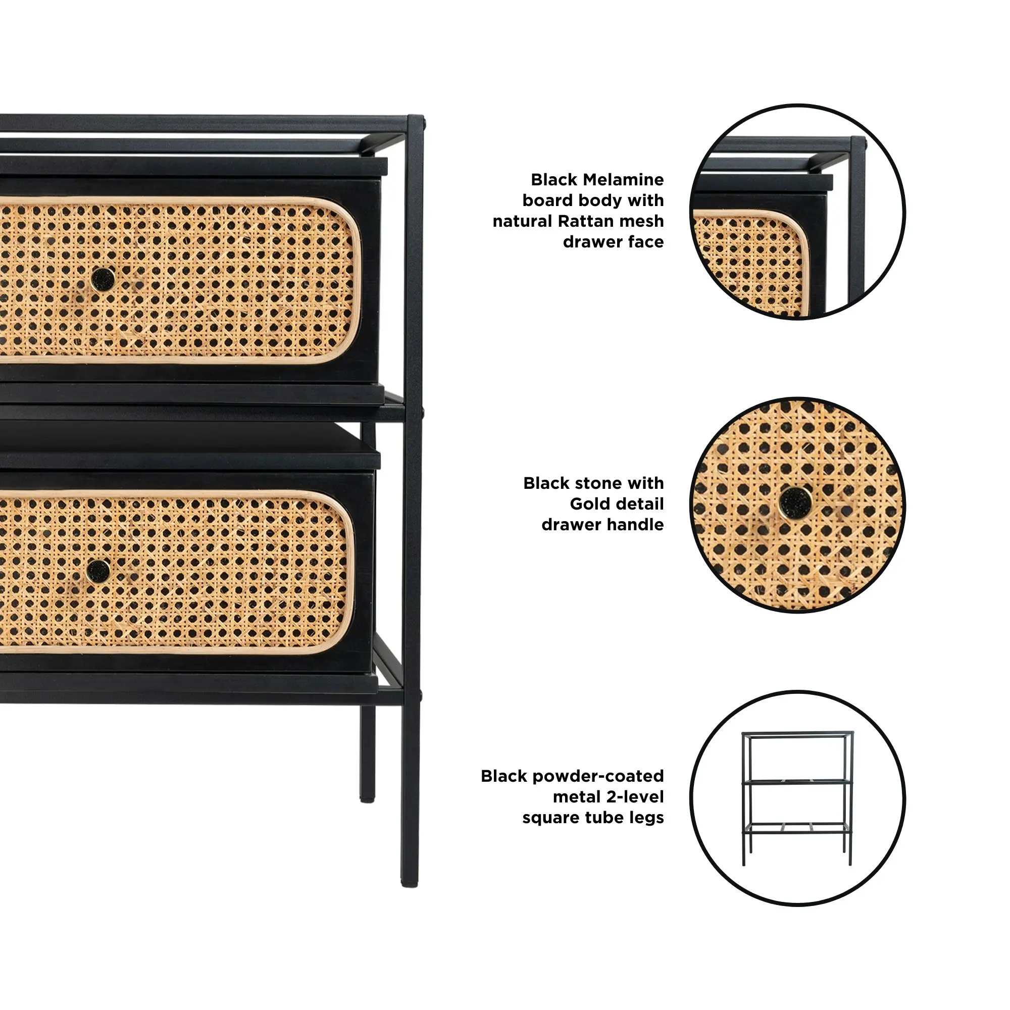 Tammy (Rattan) Bedside Table