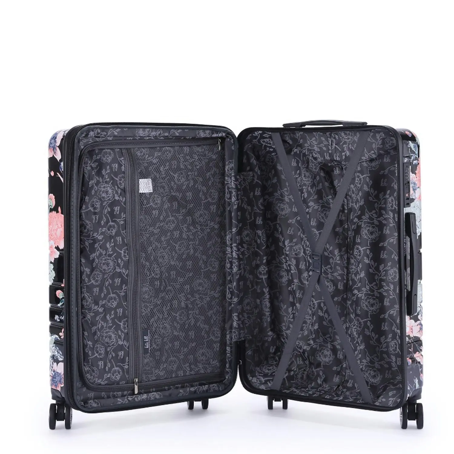 Kate Hill Bloom Luggage Large Wheeled Trolley Hard Suitcase Floral 120-139L