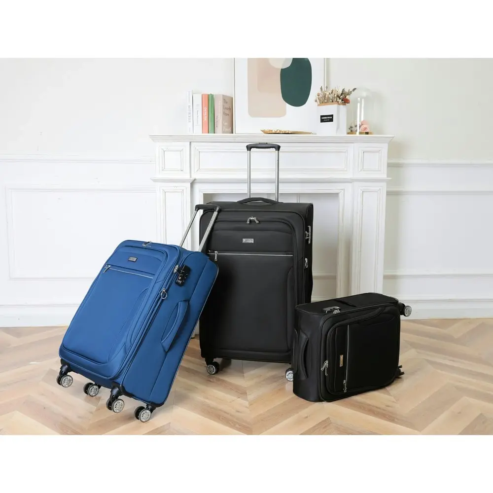 Tosca Transporter TSA Lock 30" Checked Trolley Luggage Suitcase 78x48x34cm Black