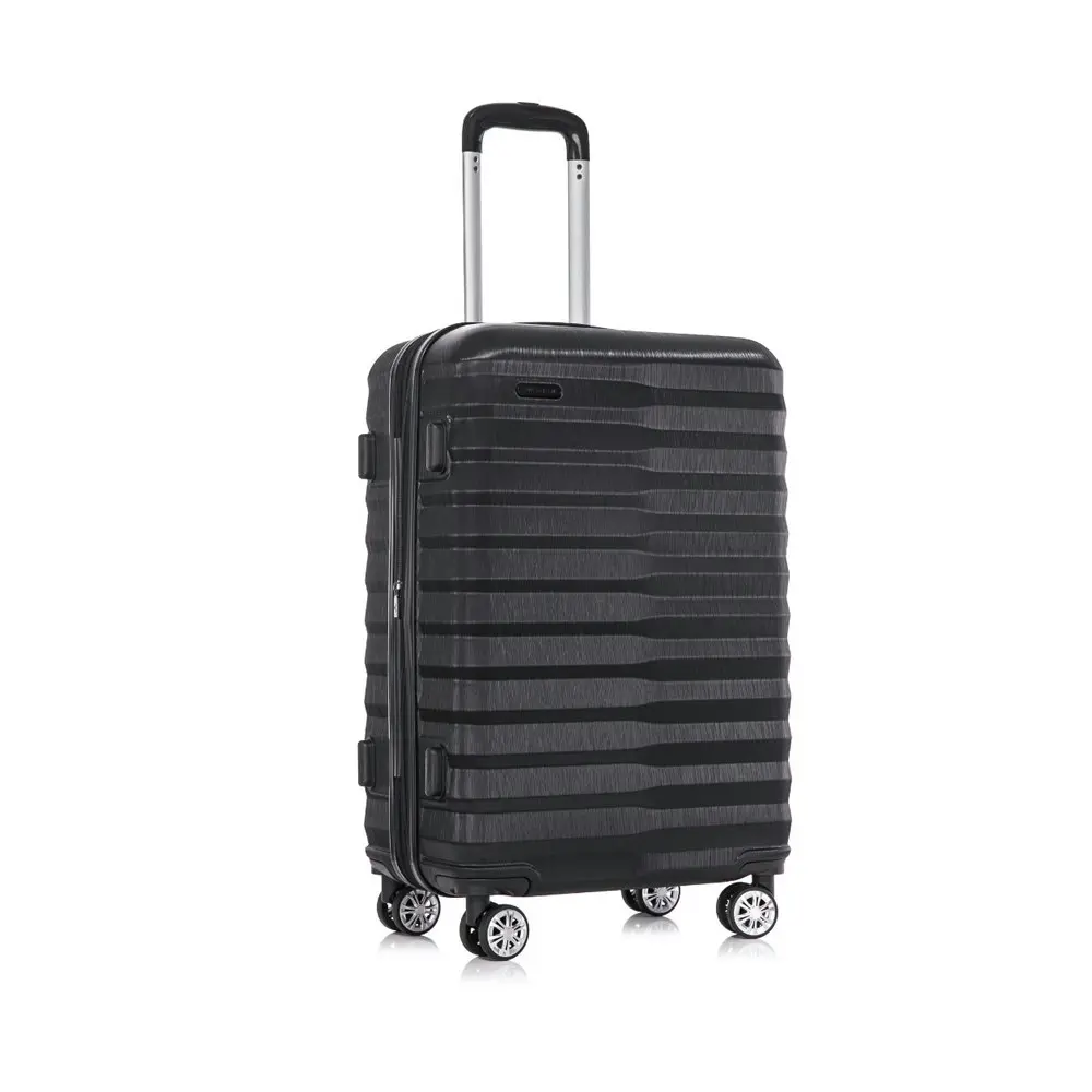 SwissTech Odyssey 76L/66cm Checked Luggage Travel Suitcase Trolley Bag Black