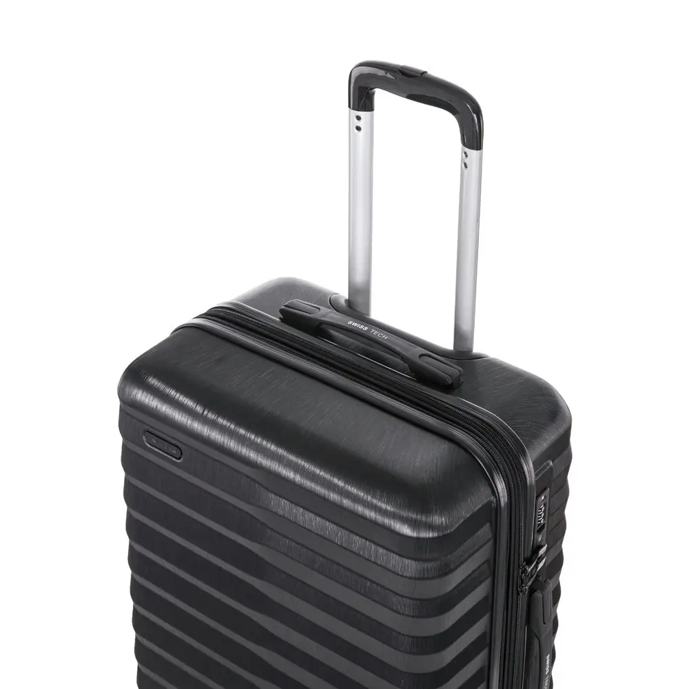 SwissTech Odyssey 76L/66cm Checked Luggage Travel Suitcase Trolley Bag Black