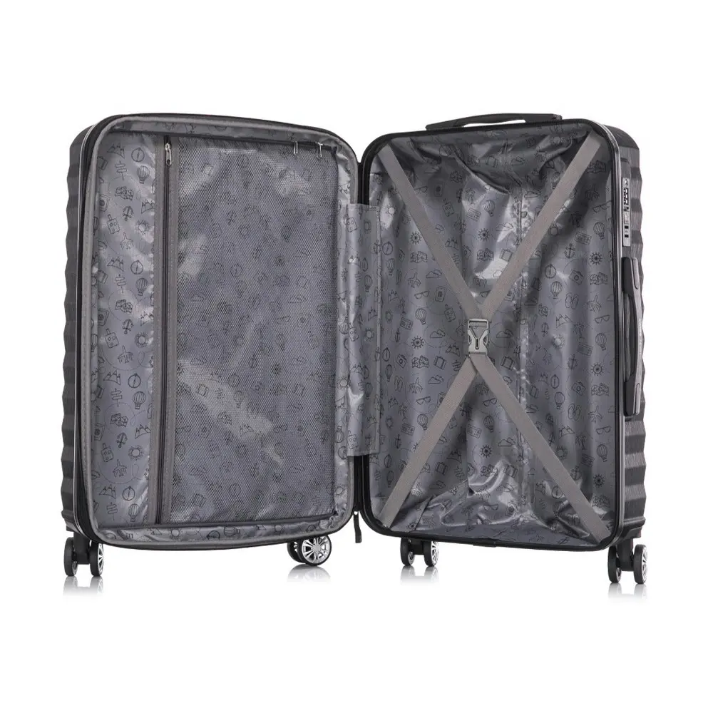 SwissTech Odyssey 76L/66cm Checked Luggage Travel Suitcase Trolley Bag Black