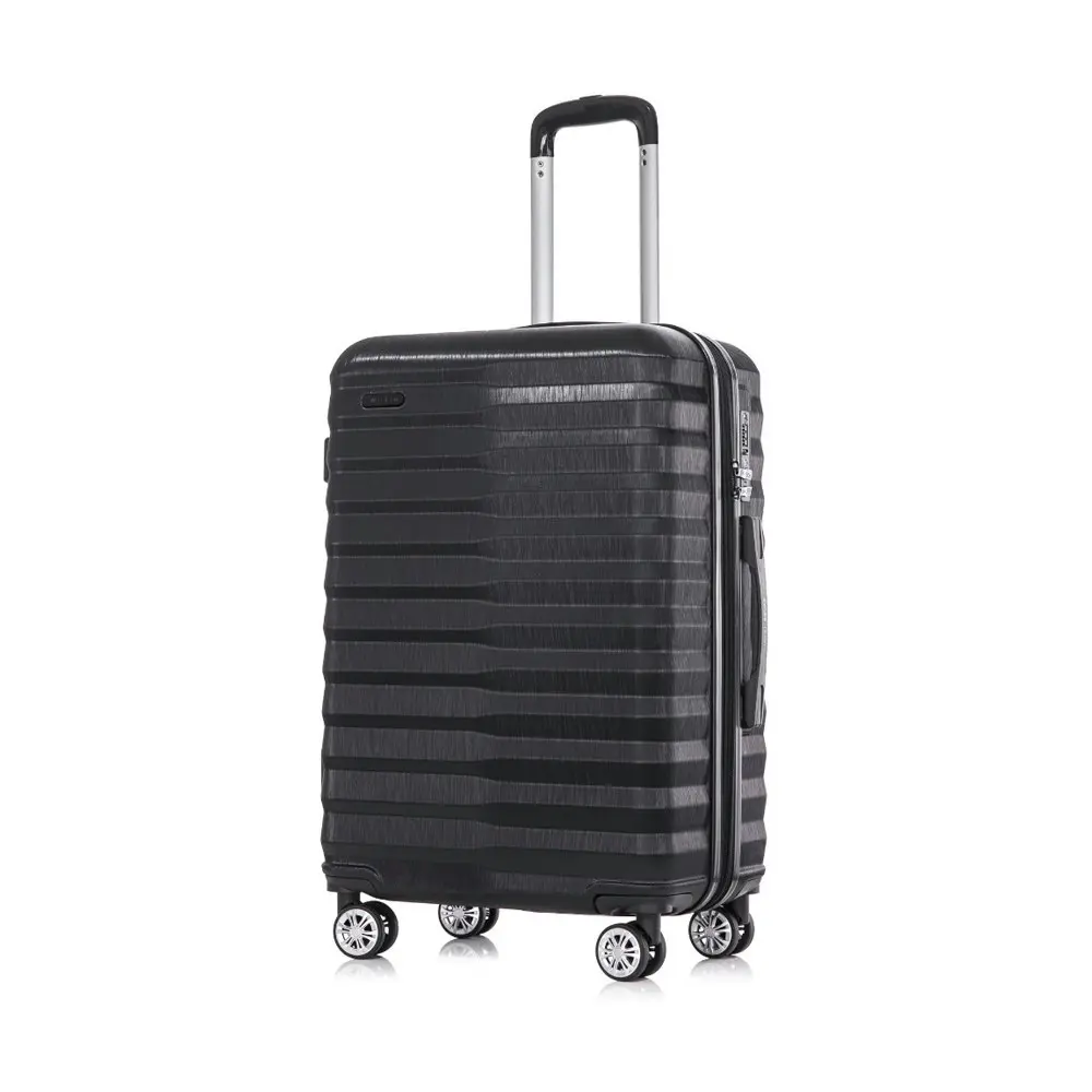 SwissTech Odyssey 76L/66cm Checked Luggage Travel Suitcase Trolley Bag Black