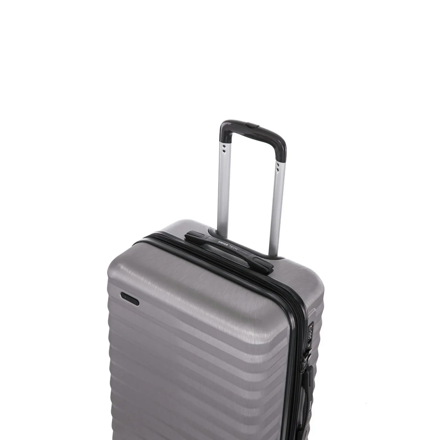 SwissTech Odyssey 76L/66cm Checked Luggage Travel Suitcase Trolley Silver Grey