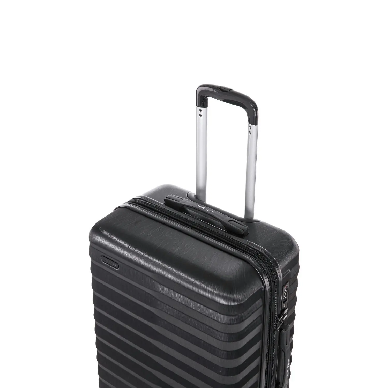 SwissTech Odyssey 43L/56cm Carry On Luggage Travel Suitcase Trolley Bag Black