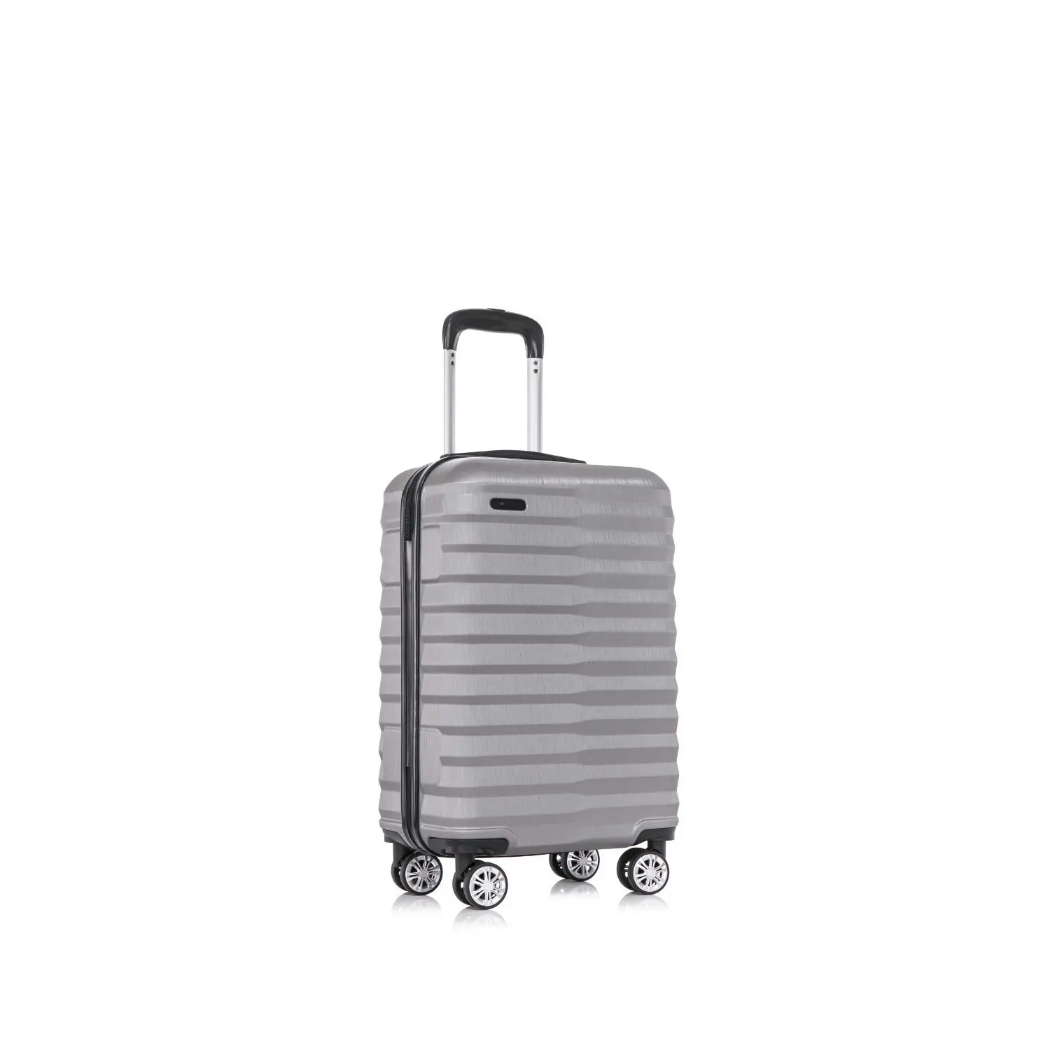 SwissTech Odyssey 43L/56cm Carry On Luggage Travel Suitcase Trolley Silver Grey