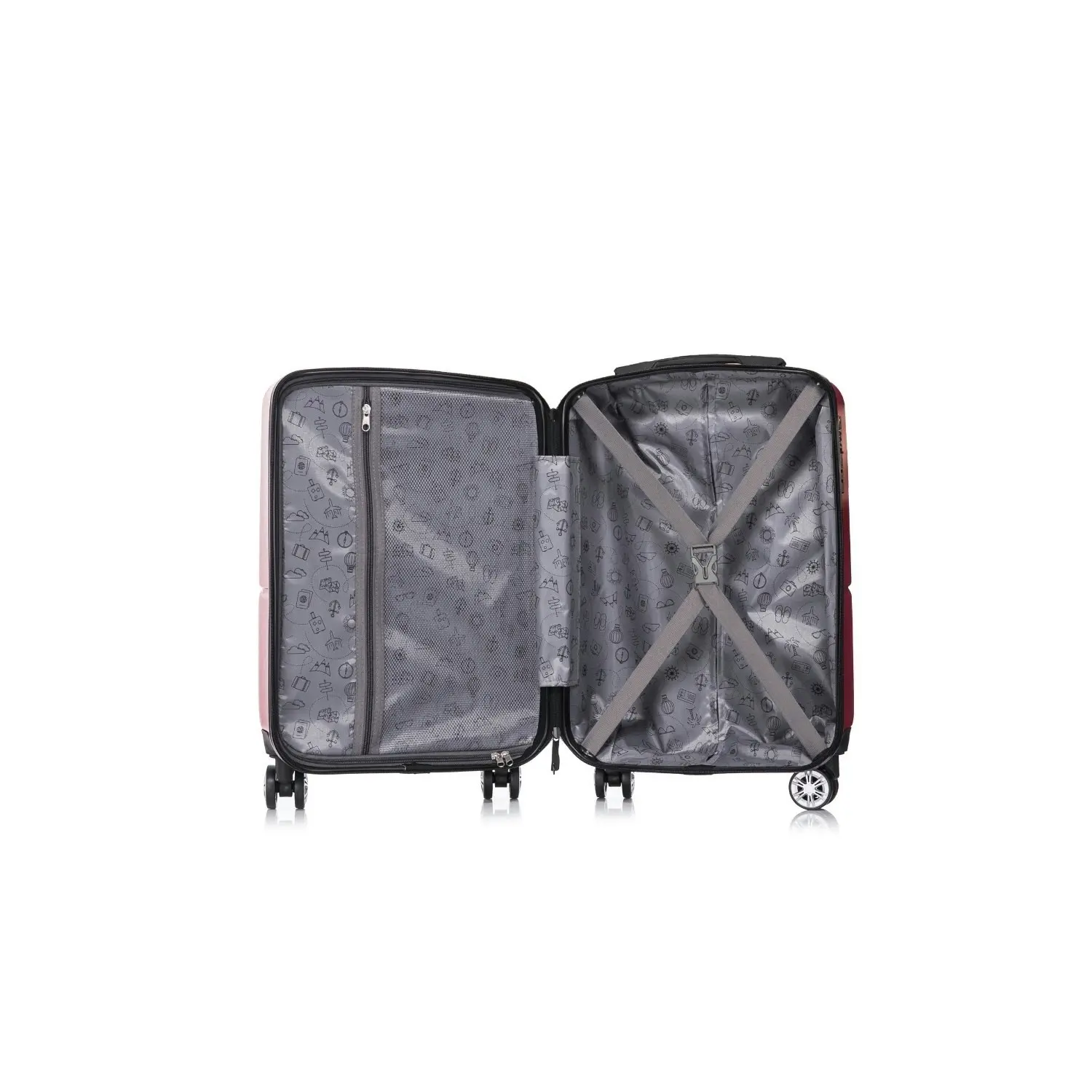 SwissTech Explorer 45L/56cm Carry On Travel Luggage Suitcase Trolley Blood Red