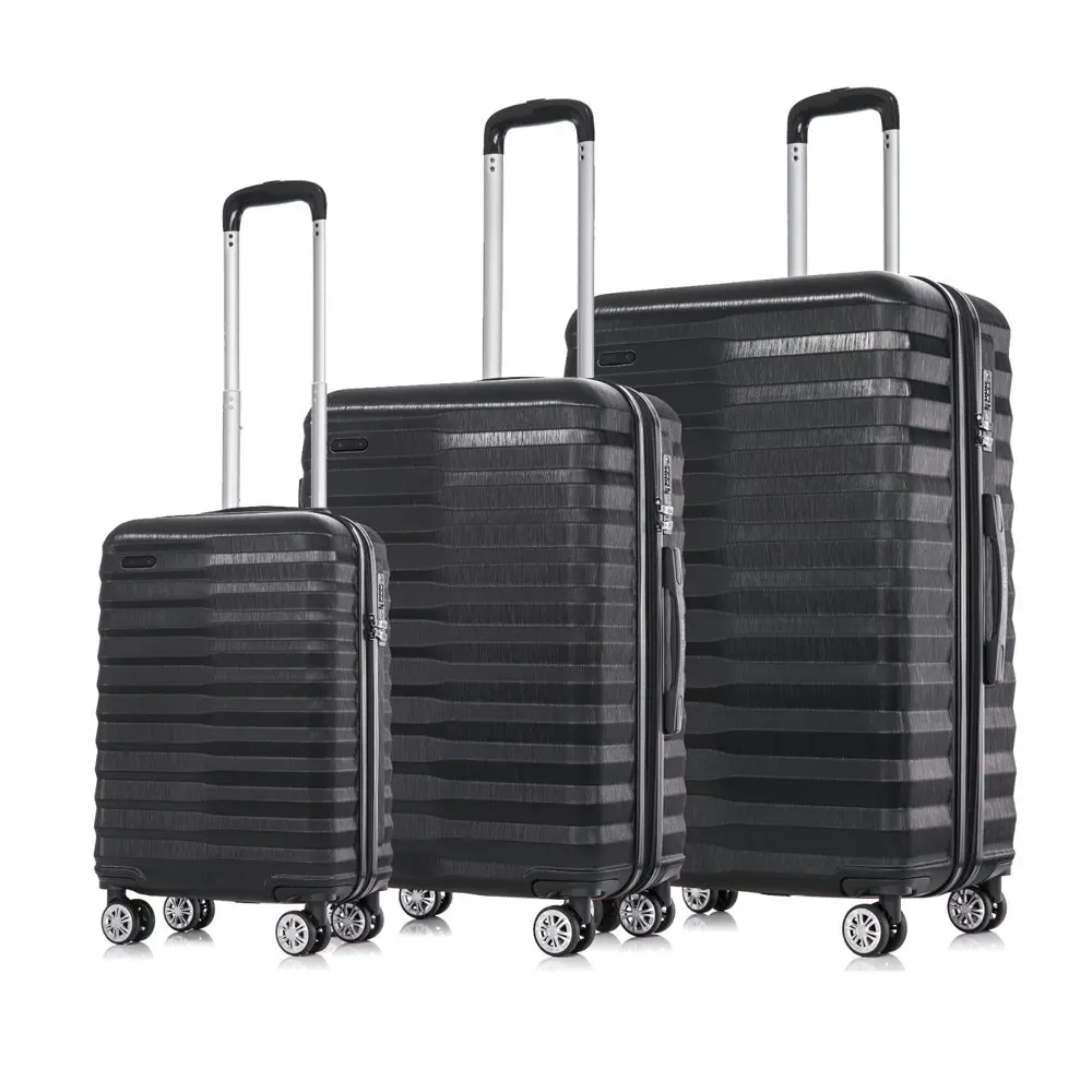 3pc SwissTech Odyssey 43L/76L/114L Carry/Checked Luggage Set Suitcase Bag Black