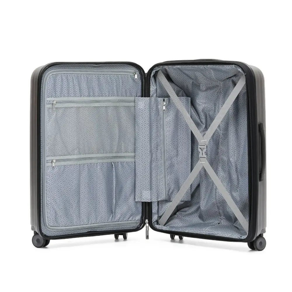 Tosca Eclipse 29" Checked Travel Lightweight Suitcase 77x51x33cm - Charcoal