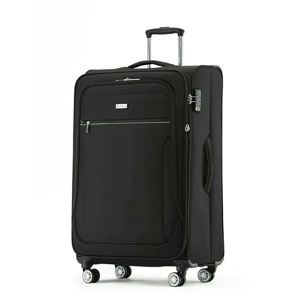 2pc Tosca Transporter 26"/30" Checked Trolley Luggage Suitcase Md/Lg Black