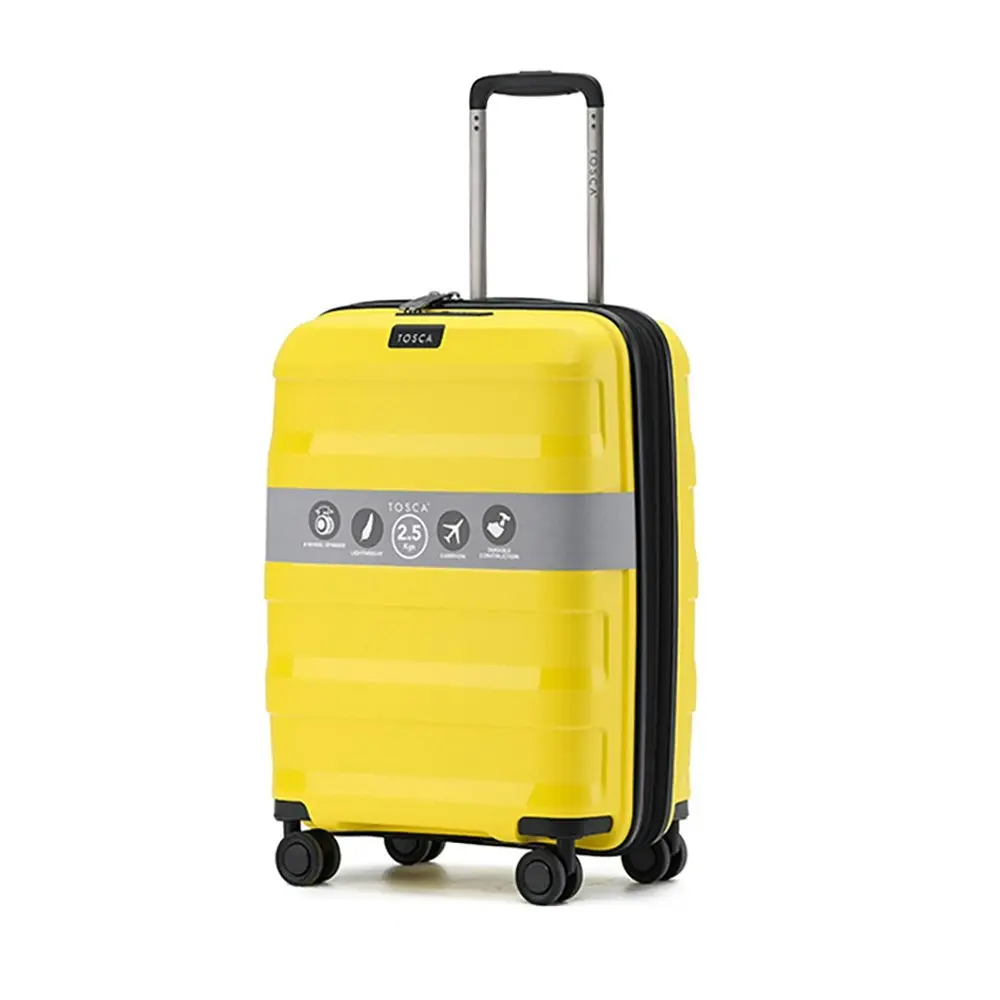 2pc Tosca Comet PP 20"/29" Travel Trolley Travel Suitcase Small/Large - Yellow