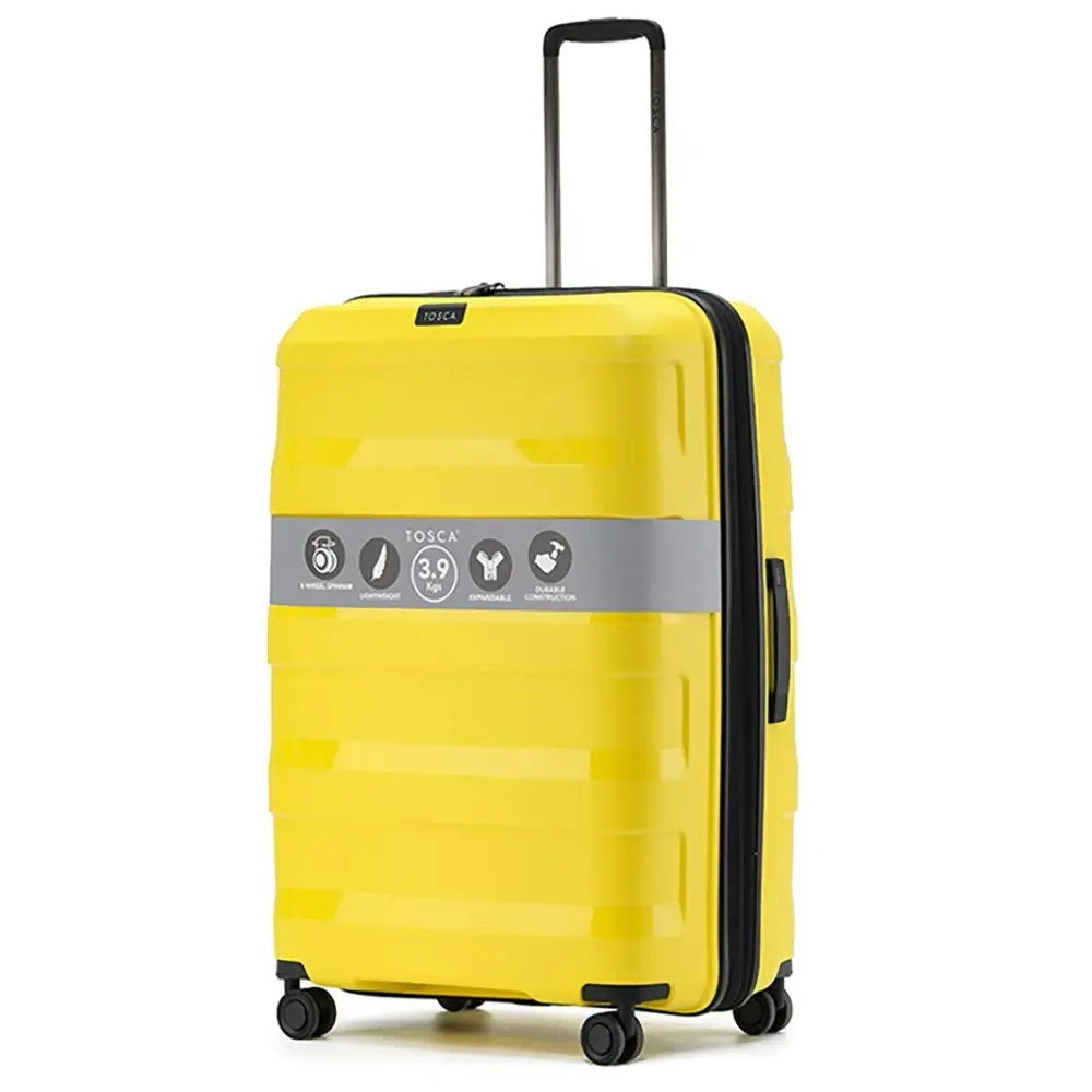 2pc Tosca Comet PP 20"/29" Travel Trolley Travel Suitcase Small/Large - Yellow