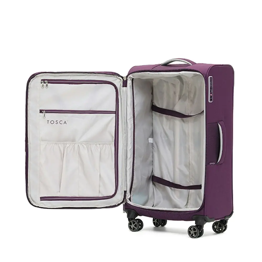 Tosca Vega 32" Holiday/Travel Luggage Suitcase Checked Baggage Trolley Bag Plum