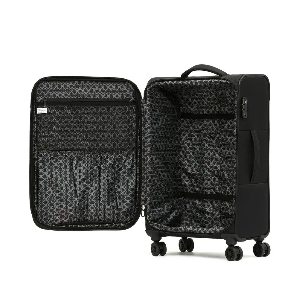 Tosca So-Lite 3.0 25" Checked Trolley Luggage Holiday/Travel Suitcase - Black