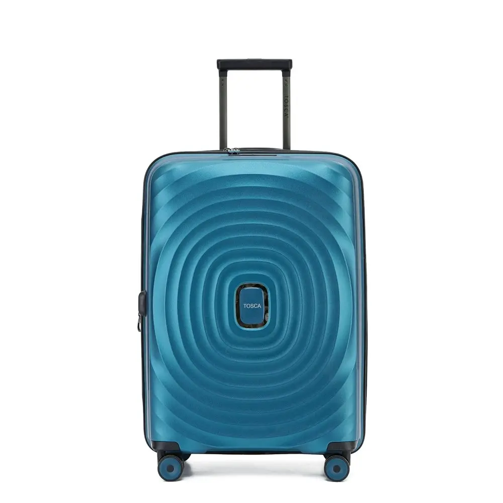 Tosca Eclipse 25" Checked Trolley Lightweight Travel Suitcase 67x45x29cm - Blue