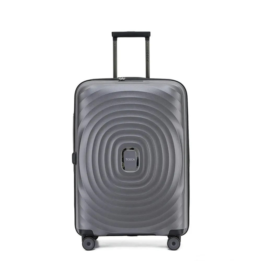 Tosca Eclipse 25" Checked Travel Lightweight Suitcase 67x45x29cm Charcoal