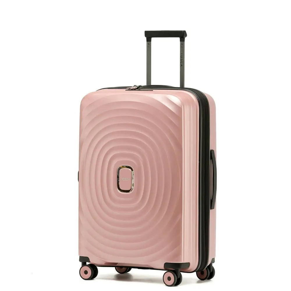 Tosca Eclipse 25" Checked Trolley Travel Lightweight Suitcase 67x45cm Rose Gold