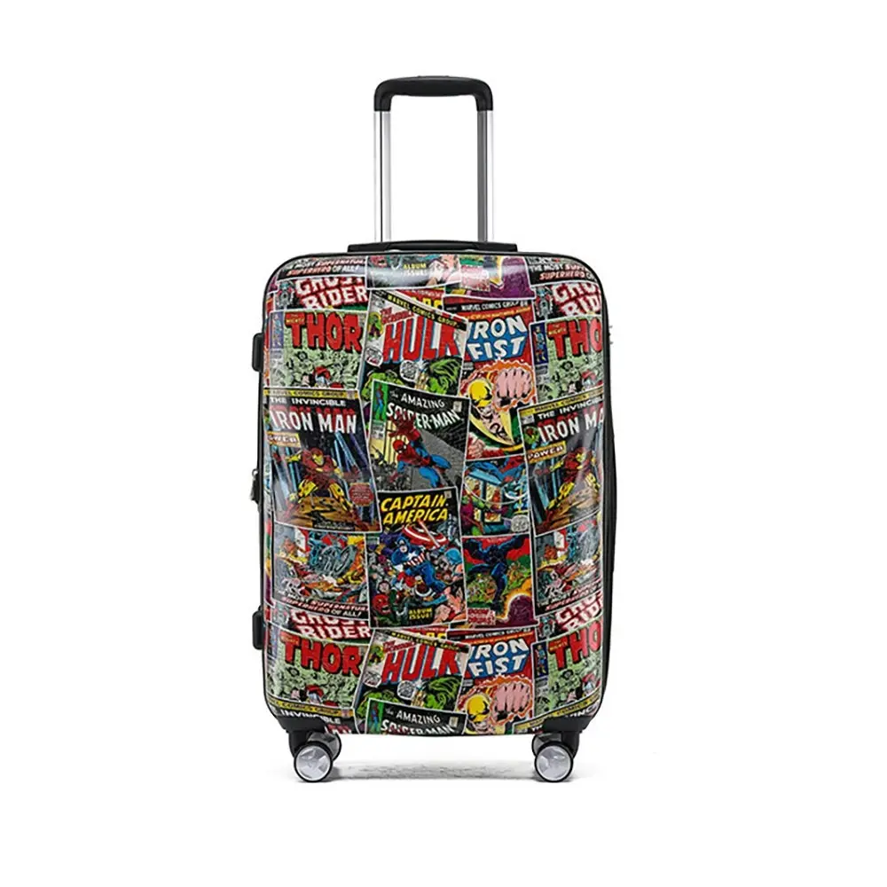 2pc Marvel Comic Retro Pc 24"/28" Trolley Checked Luggage Travel Suitcase M/L