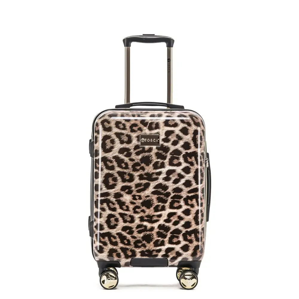 Tosca Leopard Print 20" Cabin Trolley Luggage Travel Suitcase 50x34x23cm