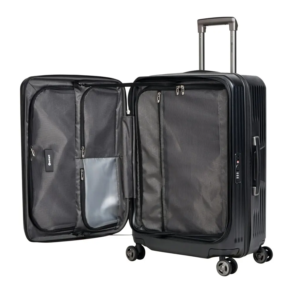 Eminent 24" Trolley Checked Hard Case Luggage Travel Suitcase 67x45x32cm - Black