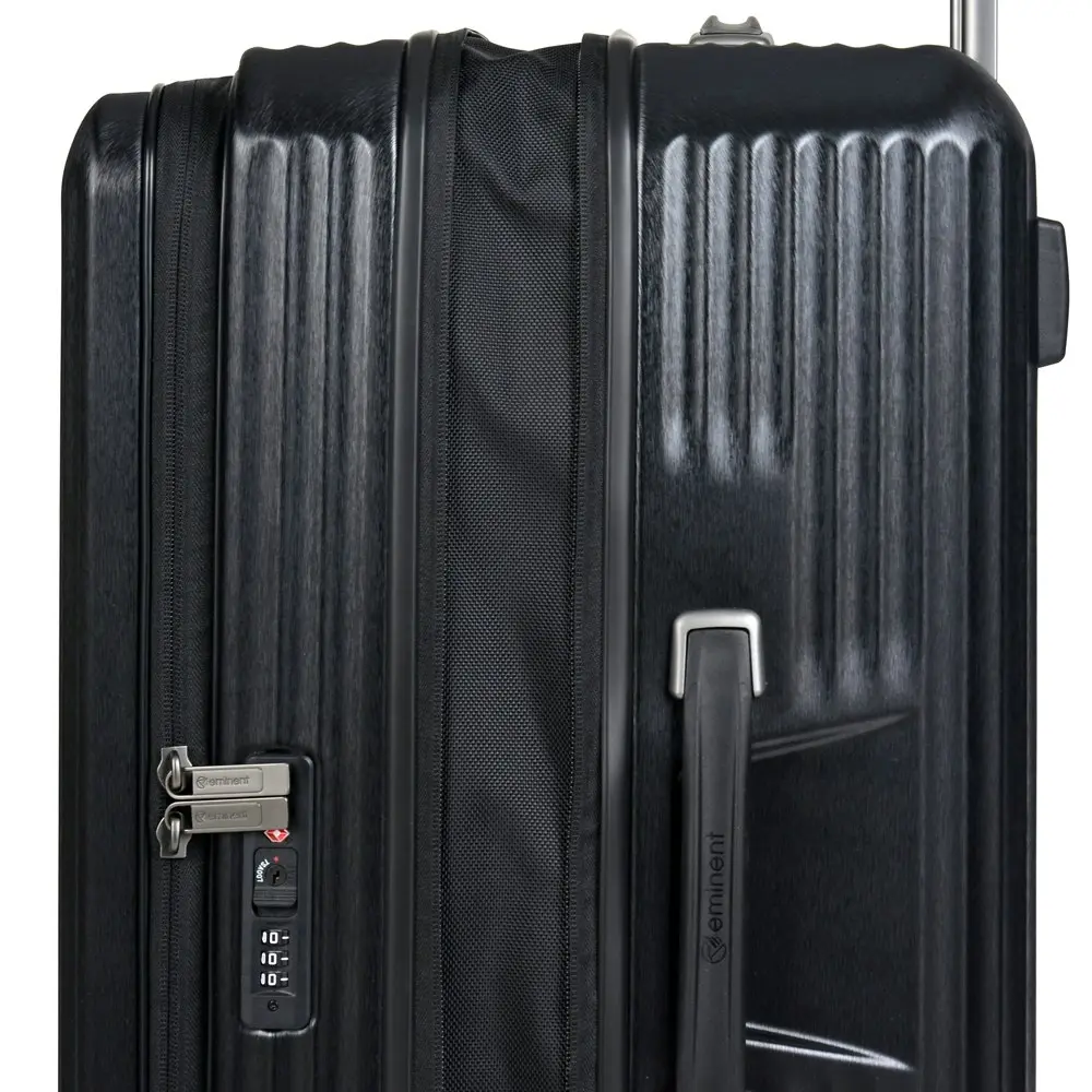 Eminent 24" Trolley Checked Hard Case Luggage Travel Suitcase 67x45x32cm - Black