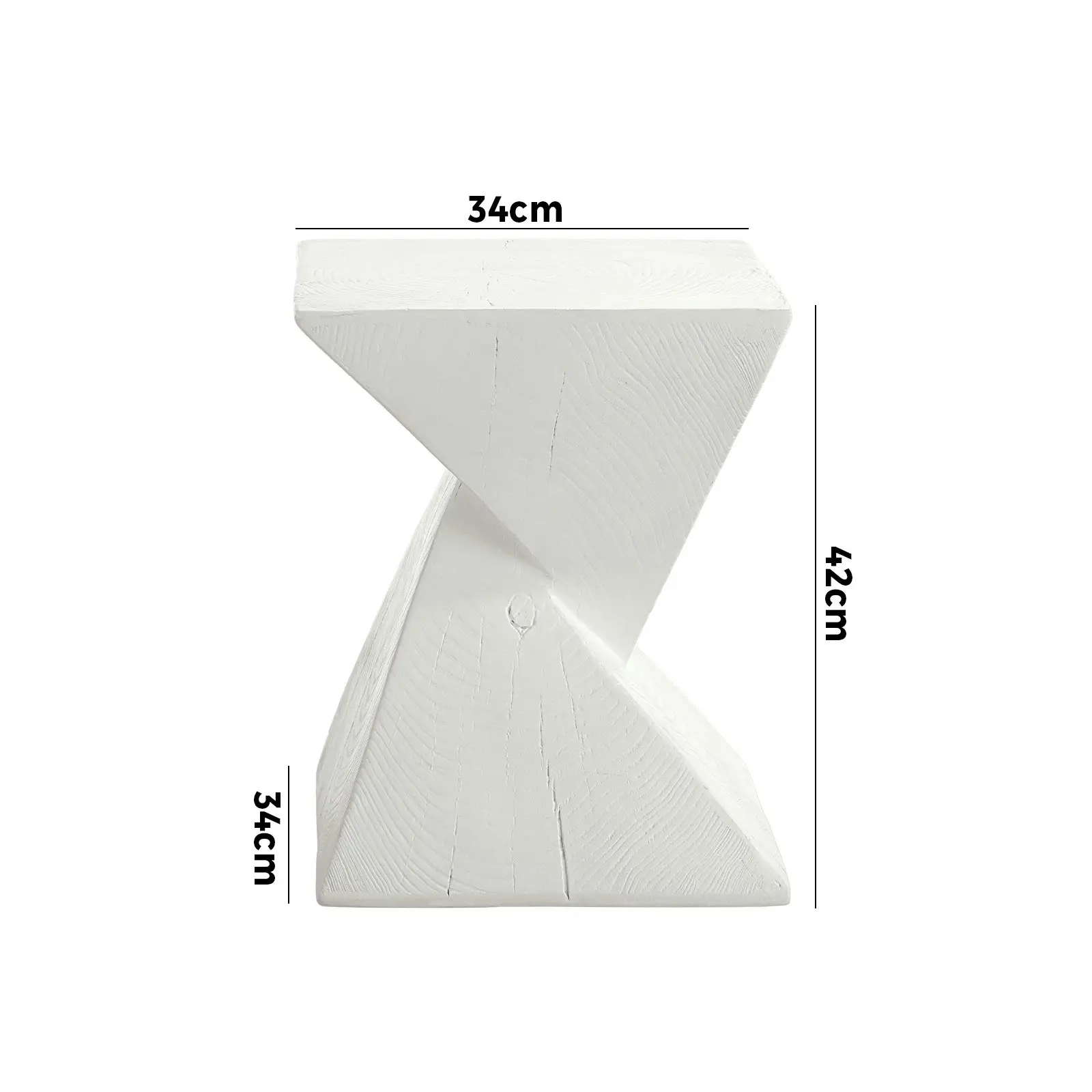 Oikiture Side Table Coffee Bedside End Stool Stand Stone Outdoor White