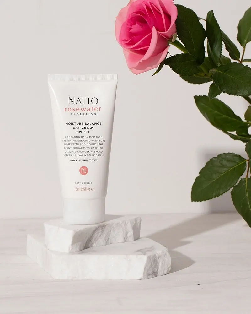 Natio Rosewater Hydration Moisture Balance Day Cream SPF 50+ 75ml ( EXP MAY24)