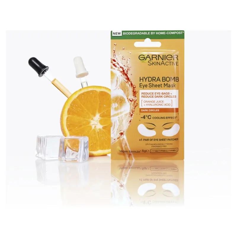 Garnier Hydra Bomb Hyaluronic Acid + Orange Extract Eye Sheet Mask 6g