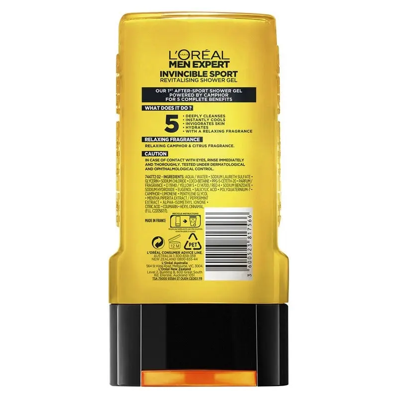 L'Oreal Paris Men Invincible Sport Shower Gel 300ml