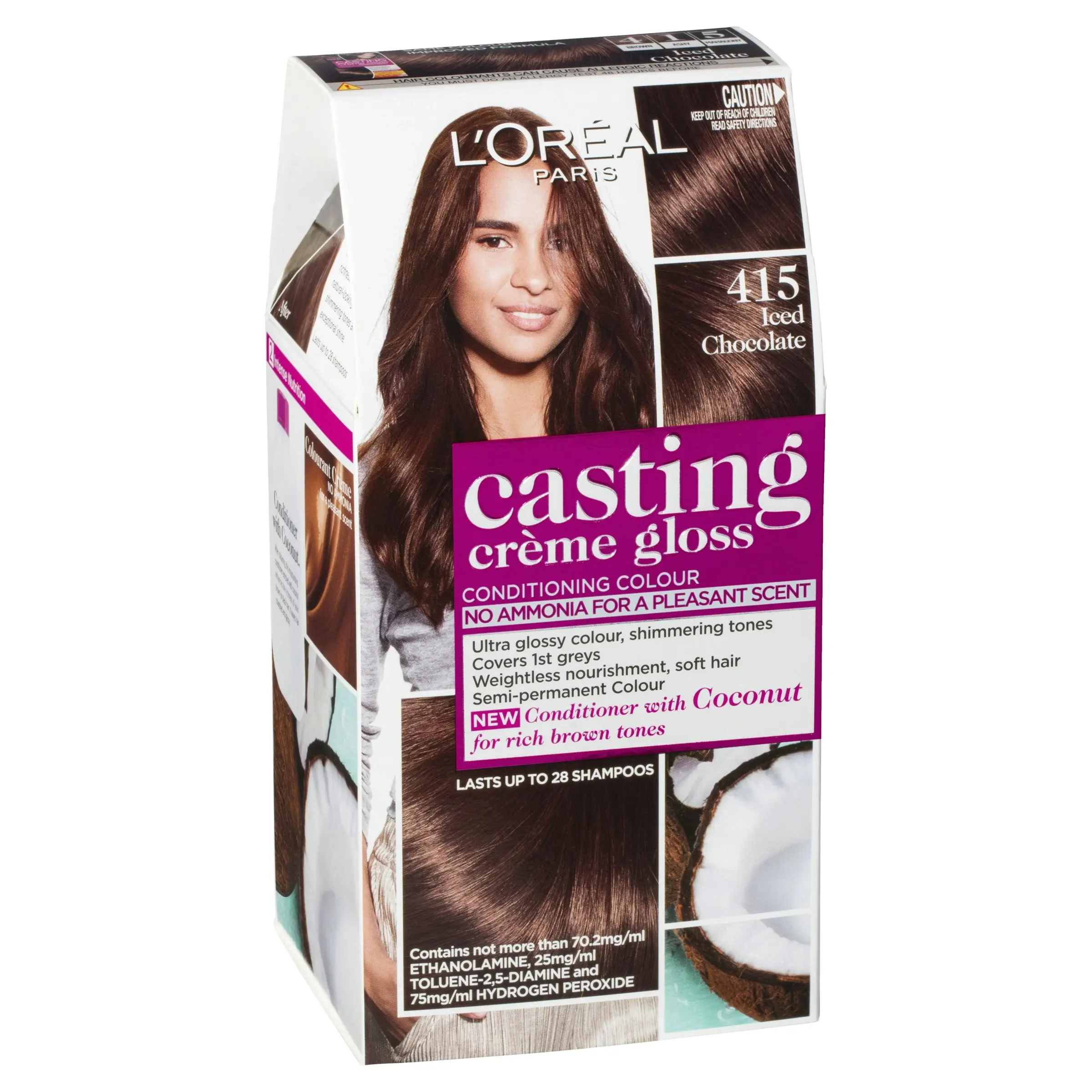 L'Oreal Paris Casting Creme Gloss Semi-Permanent Hair Colour - 415 Iced Chocolate(Ammonia Free)