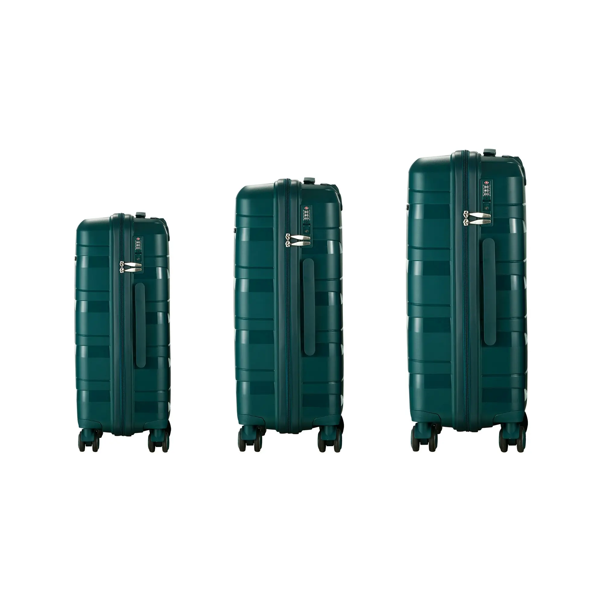 Mazam 3PCS Luggage Suitcase Trolley Set Travel TSA Lock Storage PP Case Green