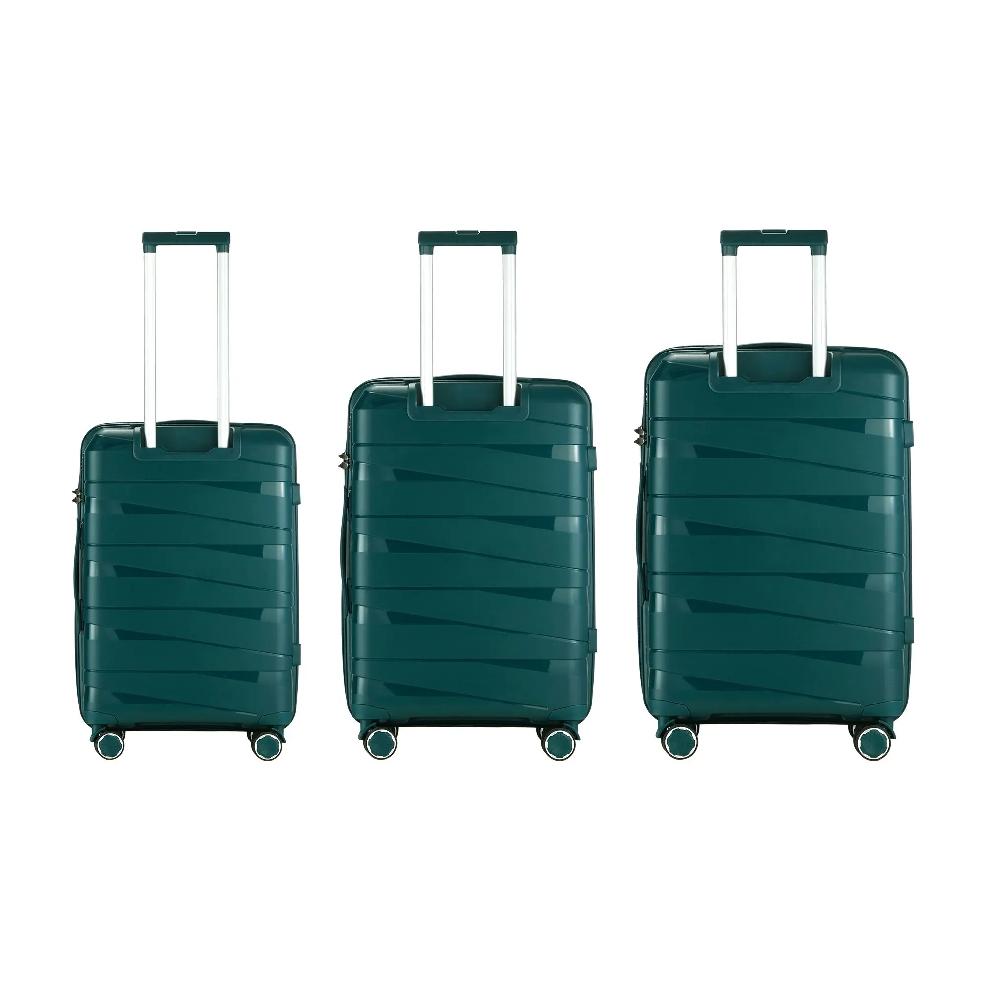 Mazam 3PCS Luggage Suitcase Trolley Set Travel TSA Lock Storage PP Case Green