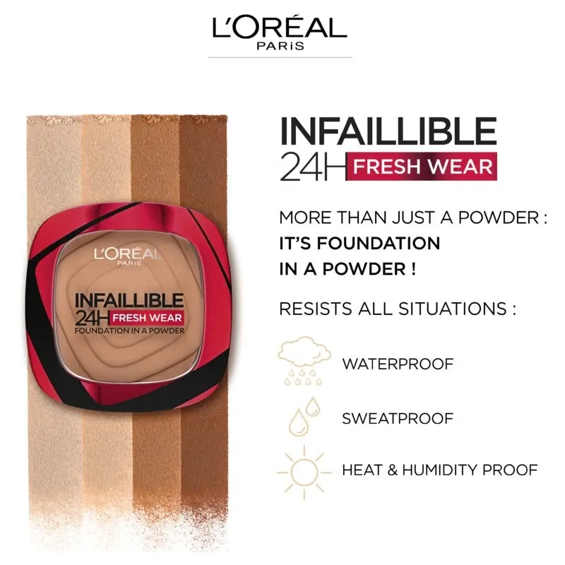 L'Oreal Paris Infallible 24hr Fresh Wear Powder Foundation - 130 True Beige