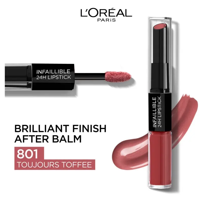 L'Oreal Paris Infallible 2 Step Lipstick 801 Toujours Toffee