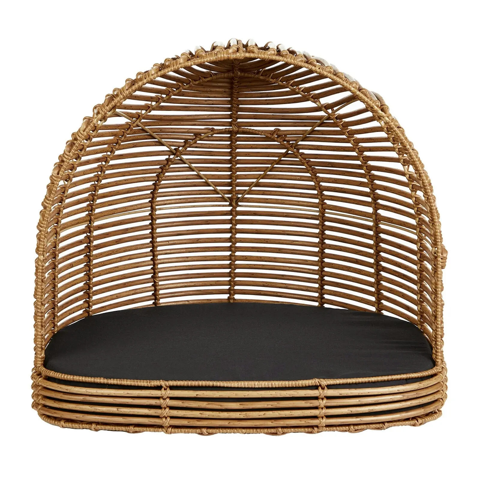 Cooper & Co. Charlie Cocoon Rattan/Wooden Woven Pet/Dog/Cat Sleeping Bed 77cm