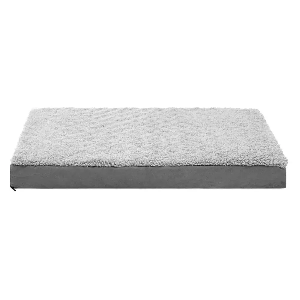 Paws & Claws 75x8cm Orthopedic Pet/Dog/Cat Suede Bed Rectangle Cushion Grey