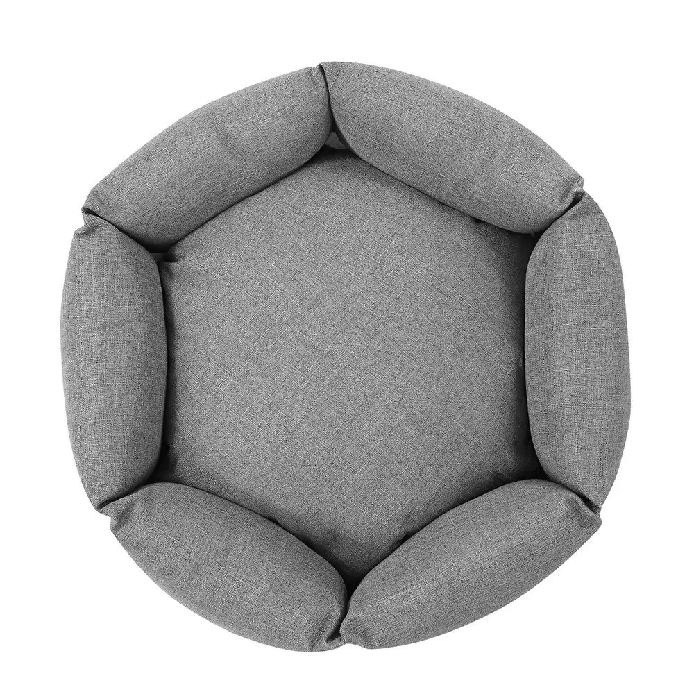 Paws & Claws Pia 60x18cm Hexagon Pet/Dog Bed w/ Removable Pillow/Cushion Grey