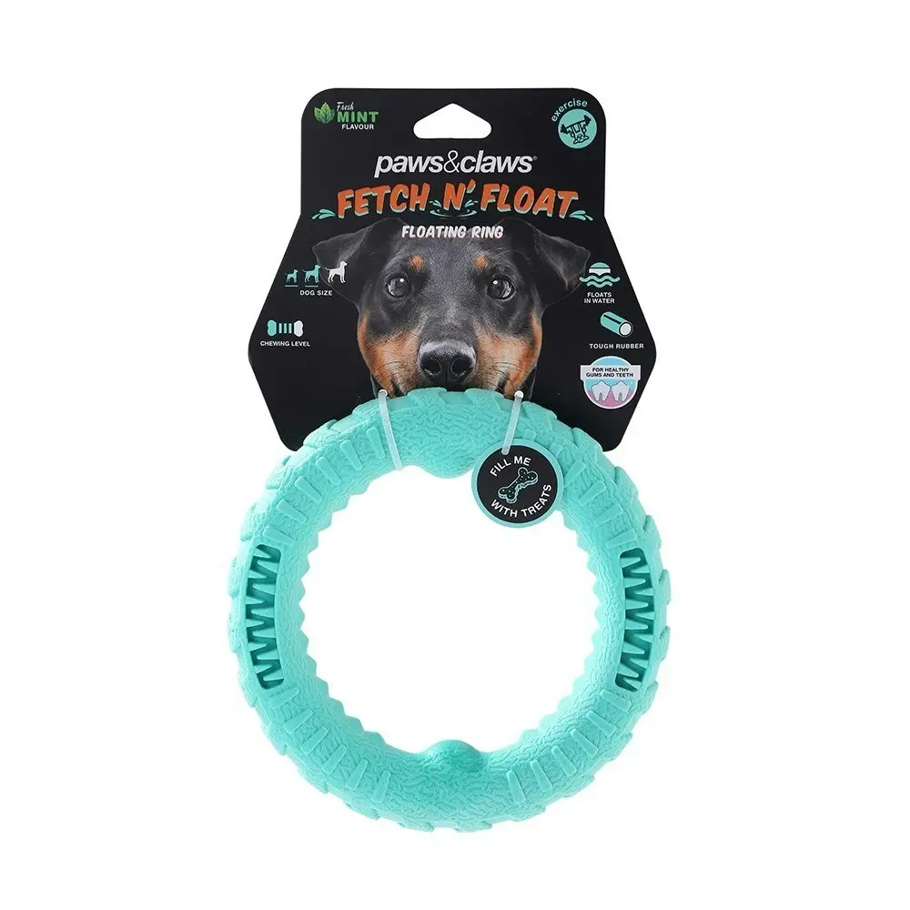 3x Paws & Claws Fetch n Float Floating Ring Pet Dog Toy Interactive Fun Play AQU