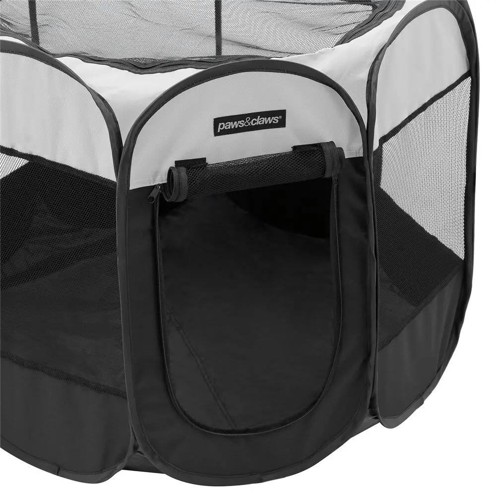 Paws & Claws 91x63cm Foldaway Portable Tent/Fence Cat/Dog Pet Playpen Med Black