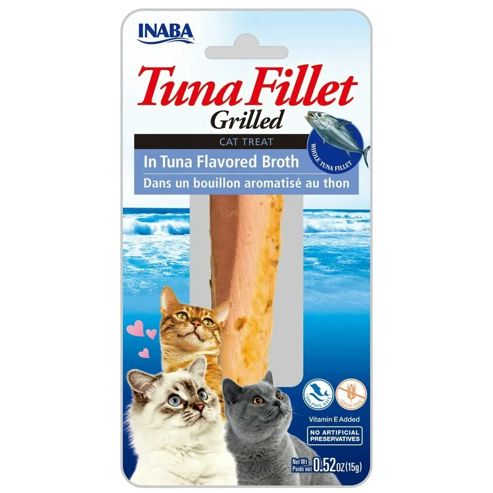 6PK INABA 15g Grilled Tuna Fillet In Tuna Flavored Broth Cat Pet Food/Treat Pack