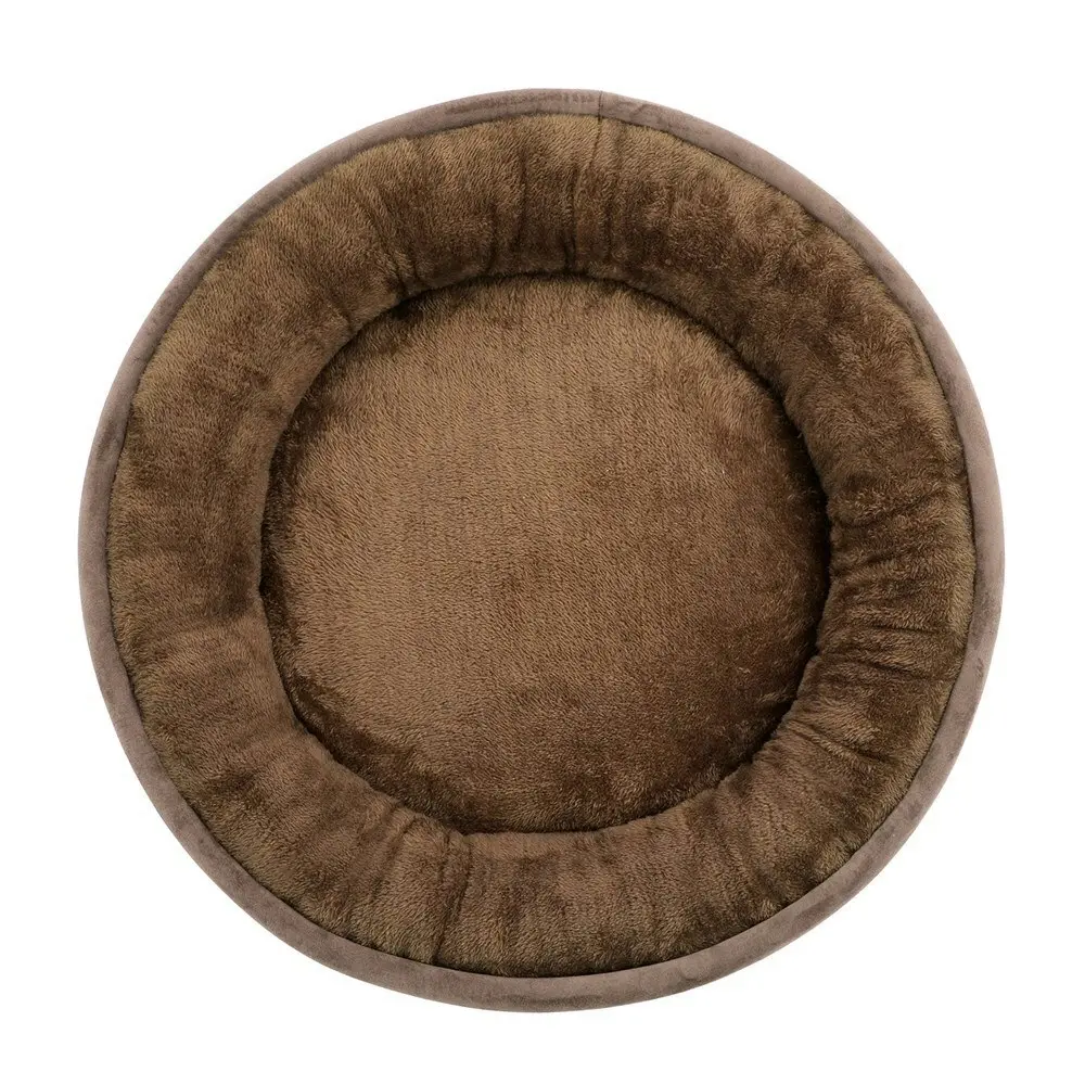 Paws & Claws Lux Pet/Dog 60x60cm Bed Round Sleeping Comfort Cushion Small Mocha