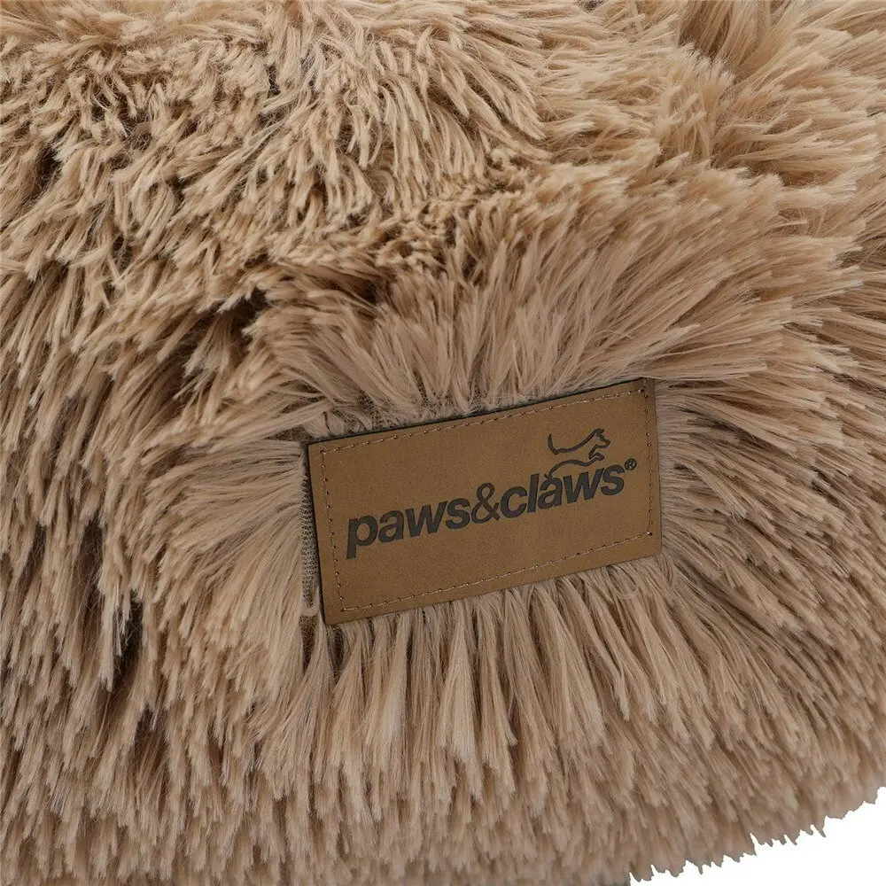 Paws & Claws Pet/Dog Calming 70x70cm Soft Cosy Plush Blanket Round Camel Brown