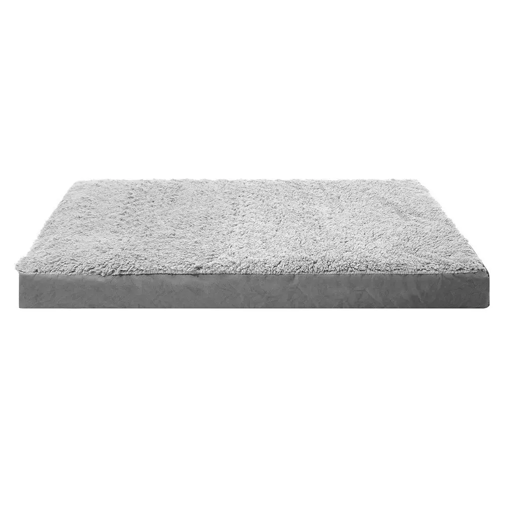 Paws & Claws 100x10cm Orthopedic Pet/Dog/Cat Suede Bed Rectangle Cushion Grey