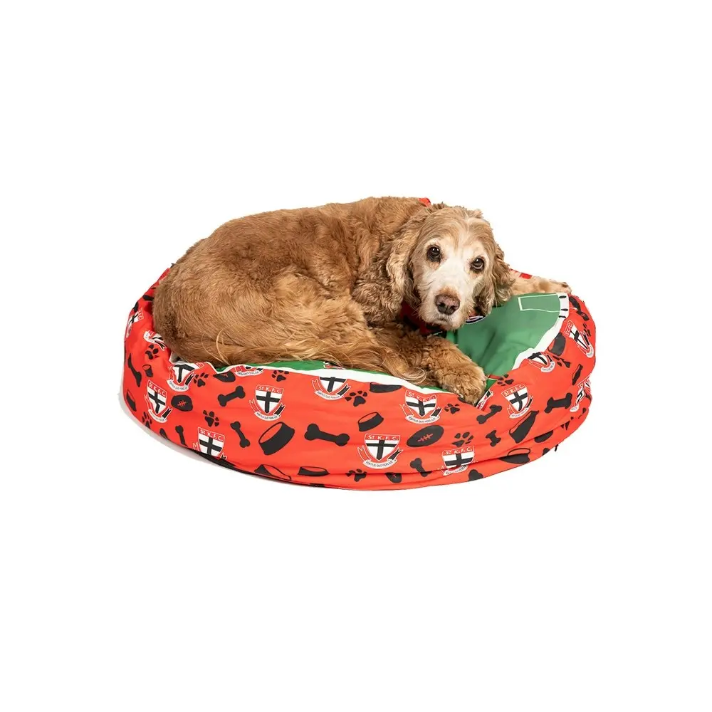 AFL Brisbane Lions Pet Bed Dog 70x60cm Round Sleeping Comfort Cushion Lounger