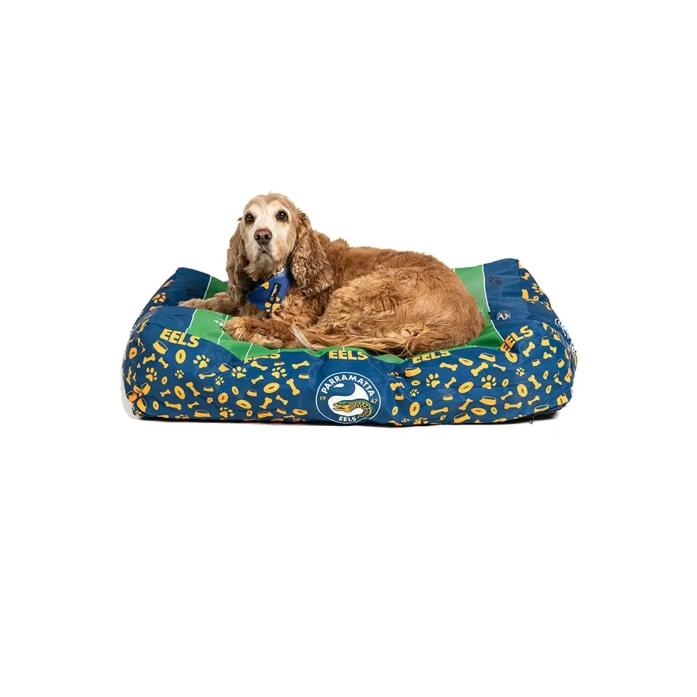 NRL Brisbane Broncos Pet Bed Dog 80x60cm Rectangle Comfort Cushion Lounger Nest