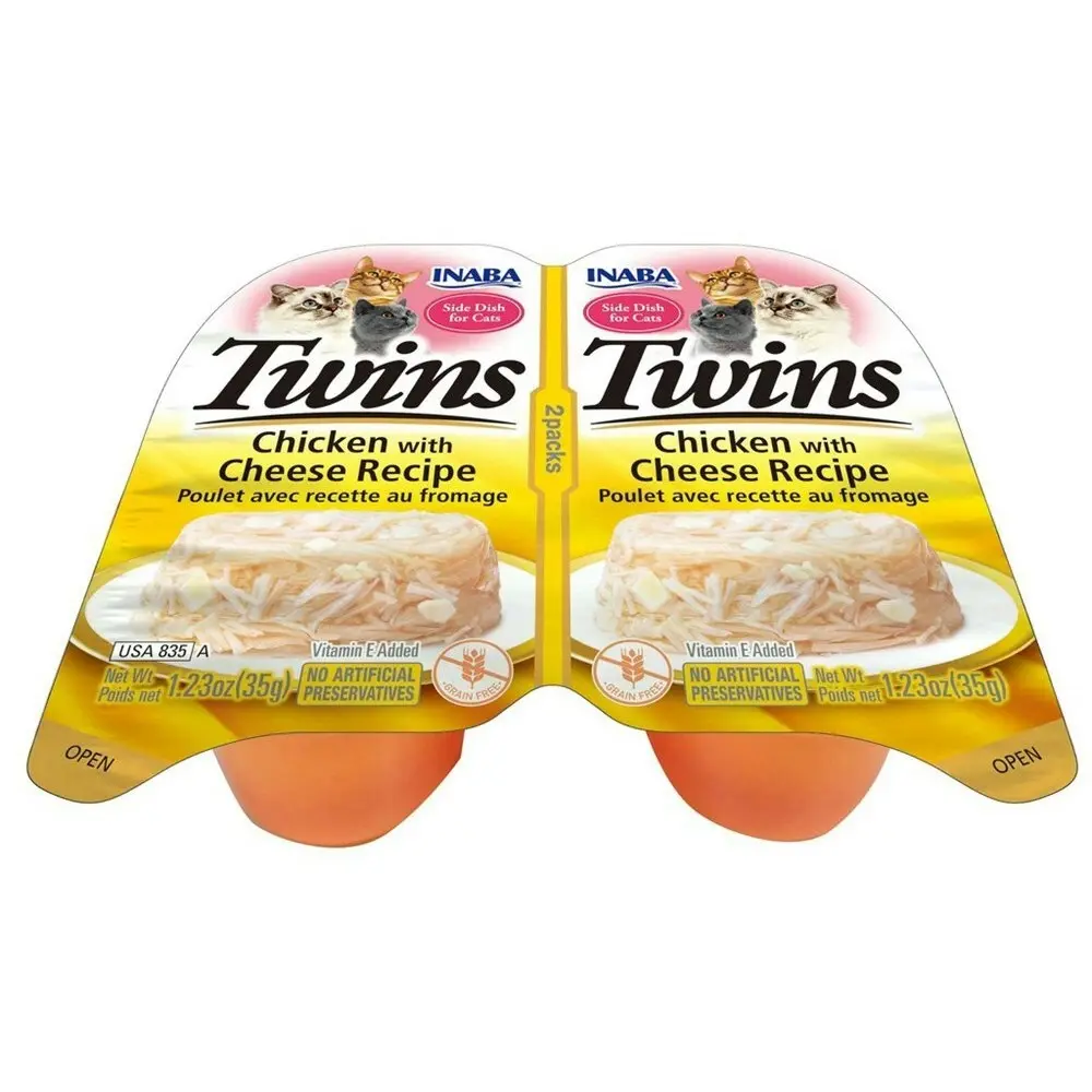 6PK INABA 35g Twins Chicken w/ Cheese Recipe Cat/Kitten Pet Food/Meal/Treat Pack