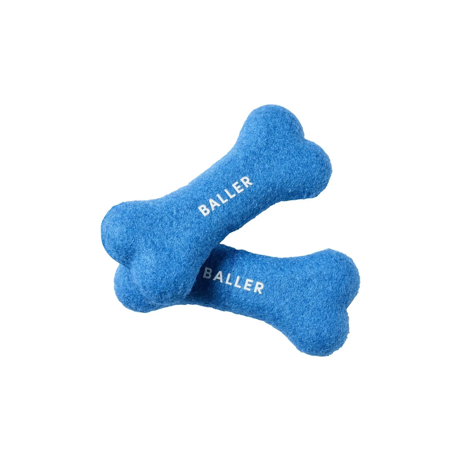 2PK Gummi Dog/Puppy Tennis Bones Soft Plush Toy Squeaker Throw Fetch Small Blue