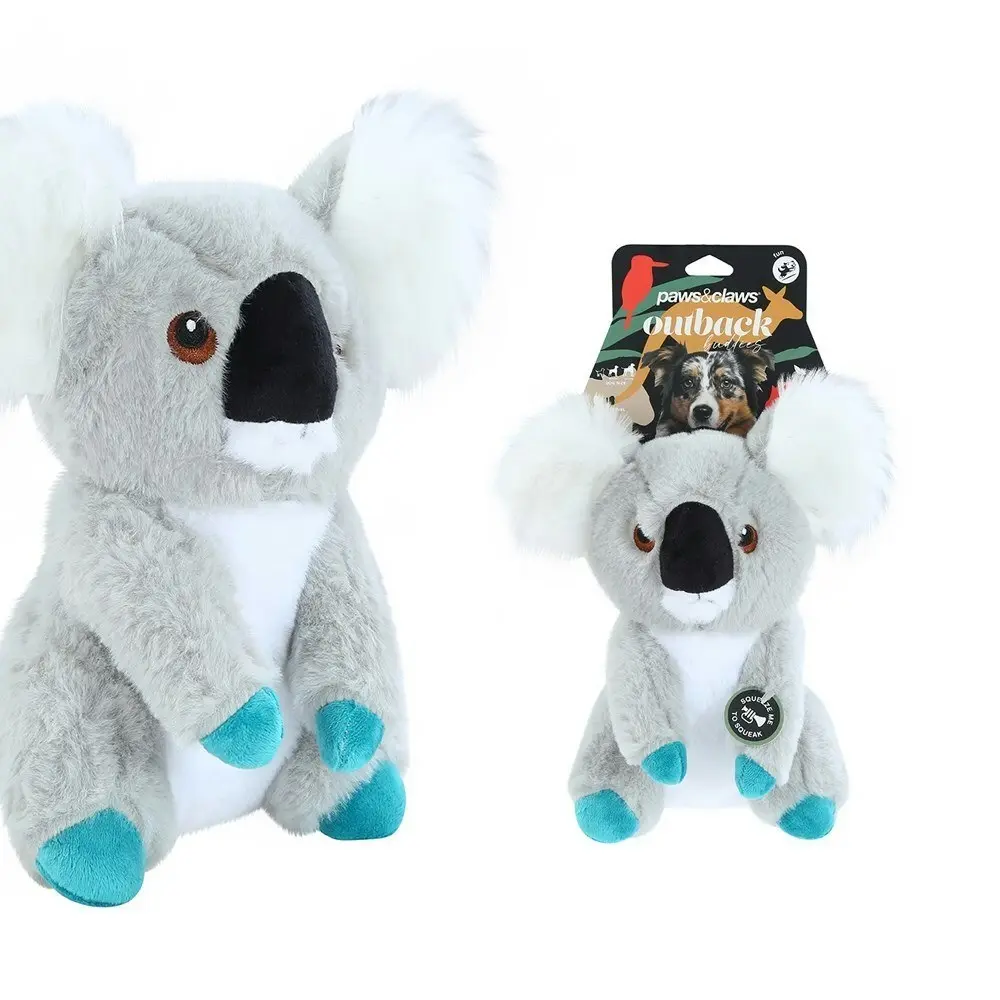 2x Paws & Claws Outback Buddies Koala Interactive Pet/Dog Soft Toy w/ Squeaker