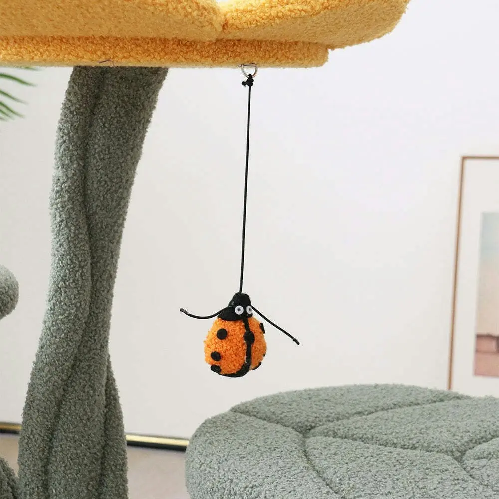 Cmisstree 3-Level Sunflower Pet Cat Scratching Tree Post w/Hanging Toy Scratcher