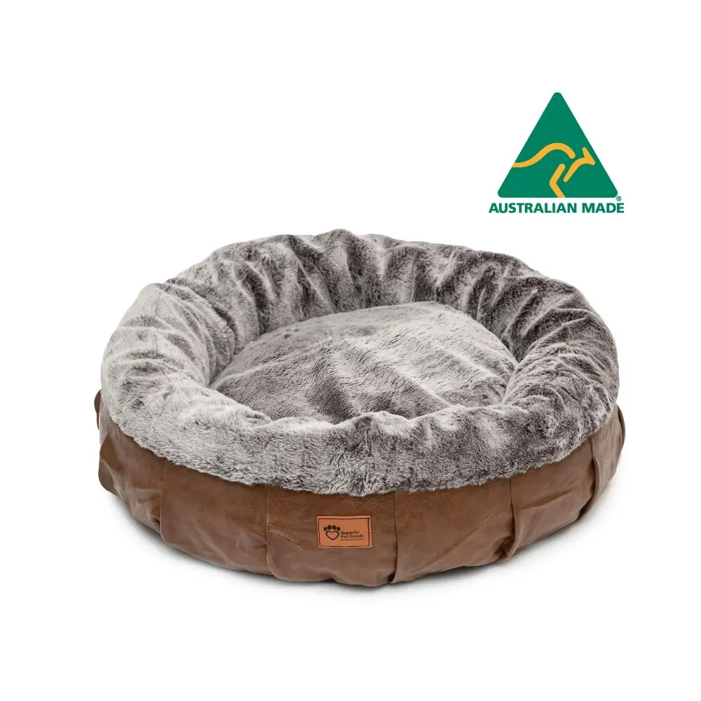 Superior Pet Plus Harley Pet/Dog Bed PU/Faux Leather Faux Rabbit Fur Medium 60cm